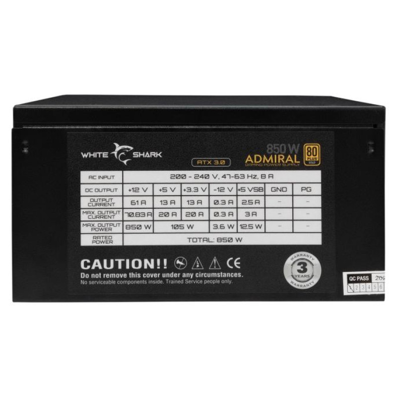 White Shark GPSU-850W Admiral 850W 80+ GOLD Full Modular