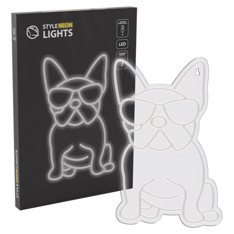 Manta SNL66WH Style Neon Lights FRENCH BULLDOG White