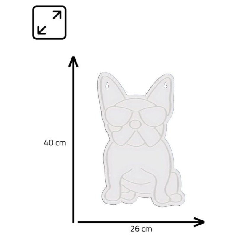 Manta SNL66WH Style Neon Lights FRENCH BULLDOG White