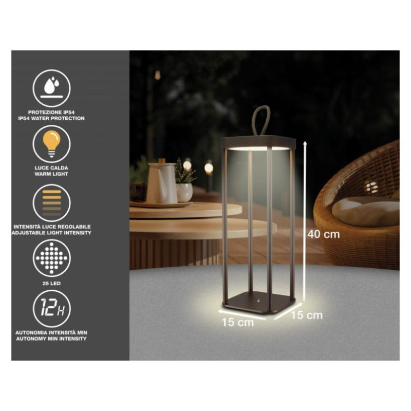 Beper P207ILI102 Rechargeable Lantern Corten