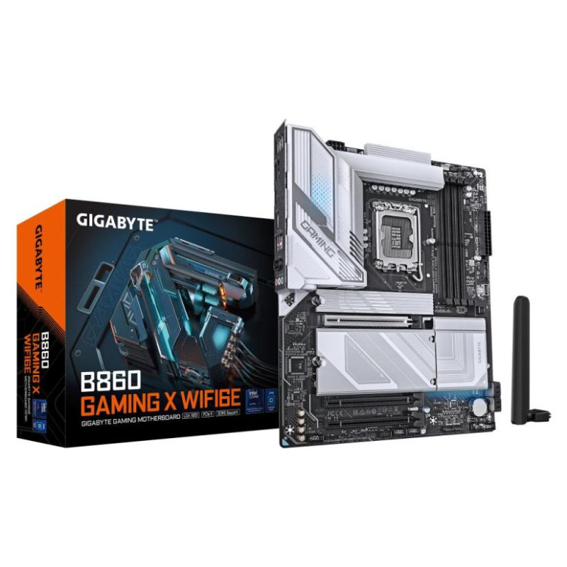 Gigabyte Mainboard|GIGABYTE|Intel B860 Express|LGA1851|ATX|Memory DDR5|Memory slots 4|1xPCI-Express 16x|2xM.2|1xHDMI|1xDisplayPort|1xAudio-In|1xAudio-Out|1xMicrophone|5xUSB 2.0|3xUSB 3.2|1xUSB-C|1xRJ45|B860GAMINGXWIFI6E1.0
