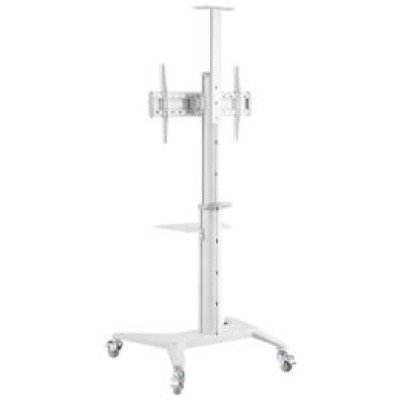 Gembird Monitora stiprinājums Gembird Aluminum TV Floor Stand  with Caster Wheels White