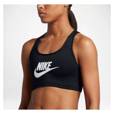 Nike Swoosh Futura Bra W 899370-010 Sports Bra (XS)