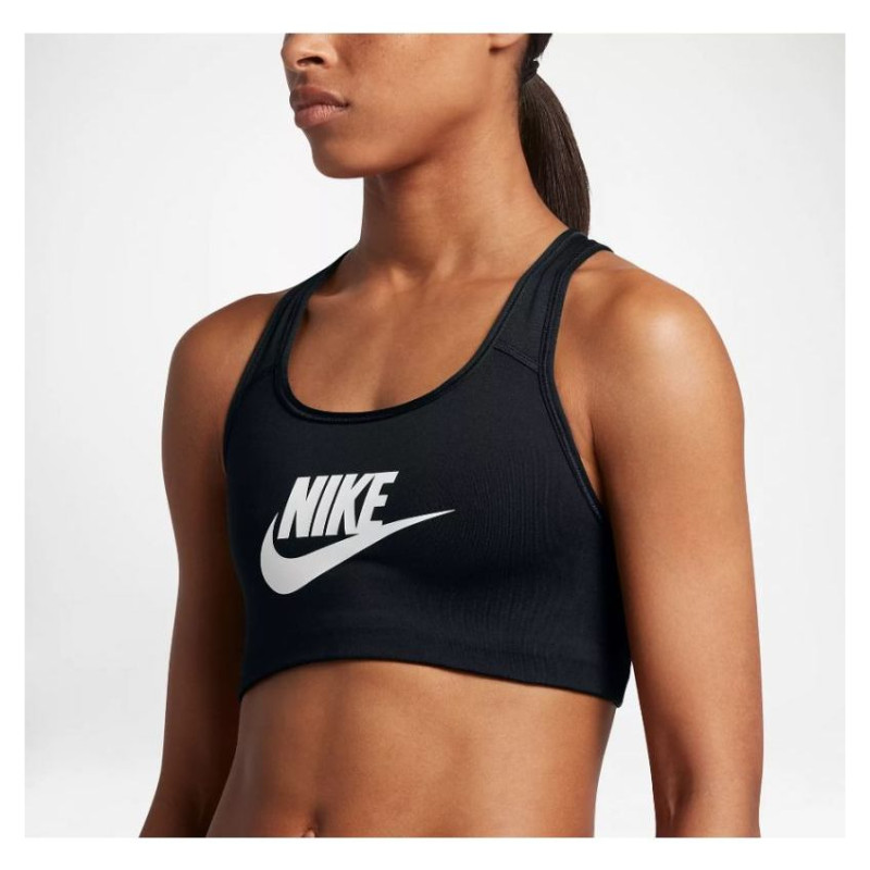 Nike Swoosh Futura Bra W 899370-010 Sports Bra (XS)