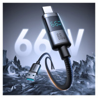 Joyroom S-A16 Pro Prism Series 66W USB-A - USB-C Cable with Display 1.2m - Black