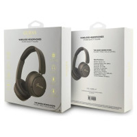Guess Metal Logo Script Over-Ear Headphones - Brown