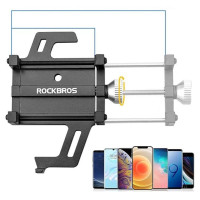Rockbros 699-BK Aluminum Alloy Bicycle Phone Holder - Black
