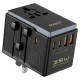 Dudao A35Pro 35W EU / UK / AUS / US / JP travel adapter 3x USB-C 2x USB-A - black