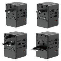 Dudao A35Pro 35W EU / UK / AUS / US / JP travel adapter 3x USB-C 2x USB-A - black