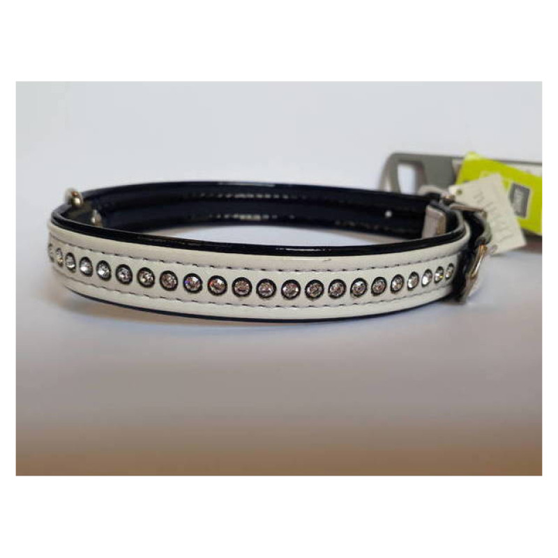 Hunter Collar Modern Art Black & White Deluxe 35 nickel Art leather Lack whit
