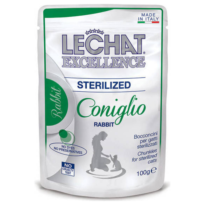 Lechat Excellence Wet Sterilized with rabbit 100 g - konservi kaķiem