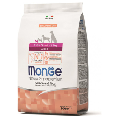 Monge Dog Extra Small Adult Monoprotein Salmon with Rice 0,8 kg