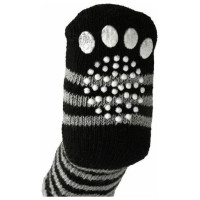 Flamingo pretslīdes zeķes suņiem S 45*35mm BLACK/GREY 4 gab.