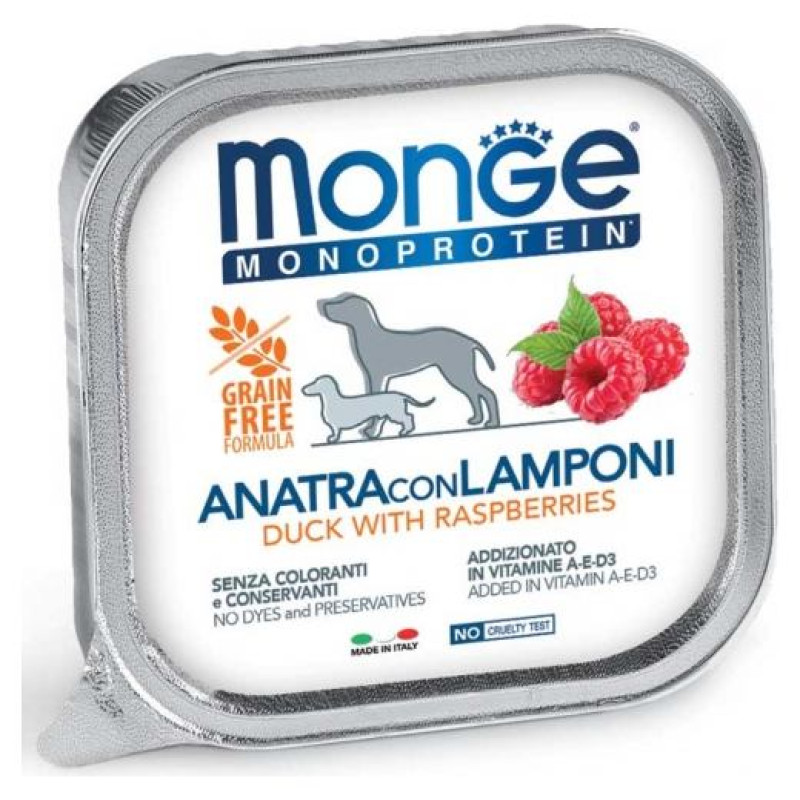 Monge Dog Monoprotein Fruits Pate Duck with Raspberries 150 g
