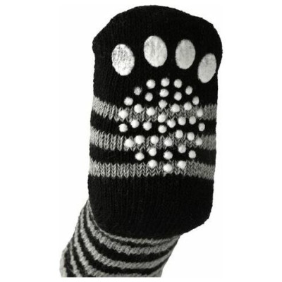 Flamingo pretslīdes zeķes suņiem XS 39x28mm BLACK/GREY 4gab.