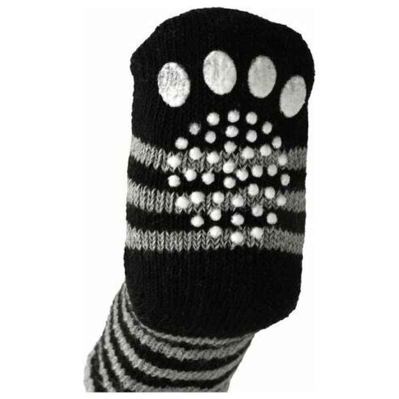 Flamingo pretslīdes zeķes suņiem XS 39x28mm BLACK/GREY 4gab.