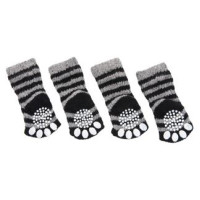 Flamingo pretslīdes zeķes suņiem XS 39x28mm BLACK/GREY 4gab.