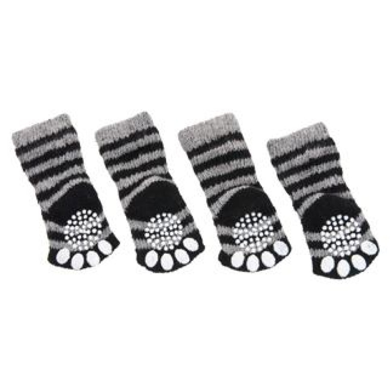 Flamingo pretslīdes zeķes suņiem XS 39x28mm BLACK/GREY 4gab.