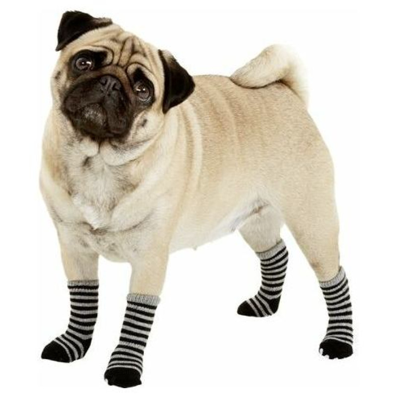 Flamingo pretslīdes zeķes suņiem XS 39x28mm BLACK/GREY 4gab.