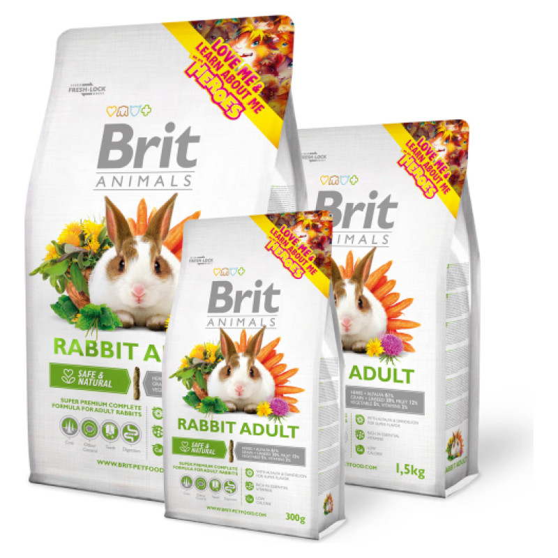 Brit Animals Rabbit Adult complete 3 kg barība tru&scaron;iem