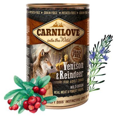 Carnilove Wild Meat Venison & Reindeer 400 g konservi suņiem