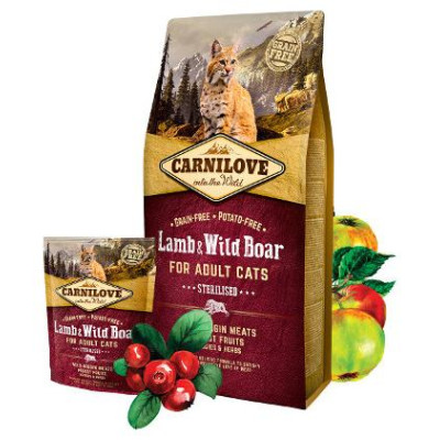 Carnilove Lamb & Wild Boar Adult Cat Sterilised 0,4 kg barība kaķiem