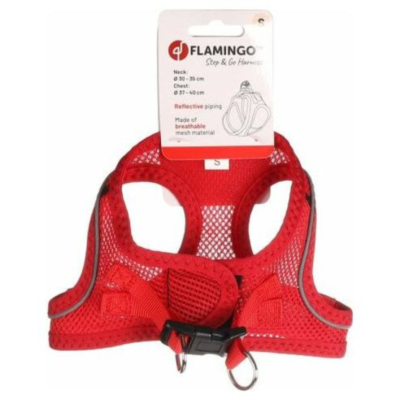 Flamingo kru&scaron;u siksna suņiem BENTO RED S 37-40CM