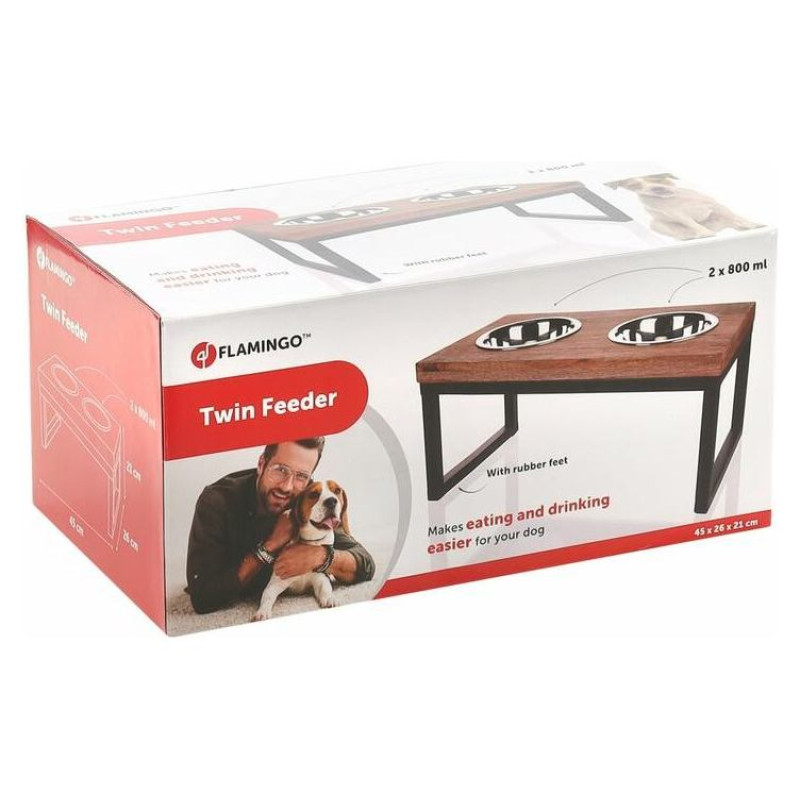 Flamingo statīvs ar bļodām 45x26x21CM 800ML