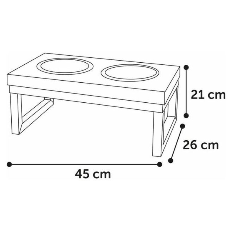 Flamingo statīvs ar bļodām 45x26x21CM 800ML