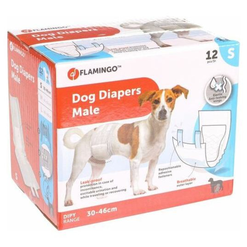 Flamingo autiņbiksītes suņiem For Male S 30-46cm 12gb.
