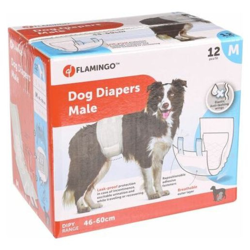 Flamingo autiņbiksītes suņiem For Male M 46-60cm 12gb.