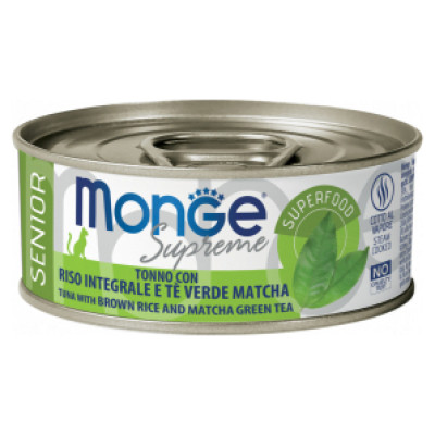 Monge Supreme Cat Senior Tuna Flakes with Brown Rice and Matcha Green Tea 80 g
