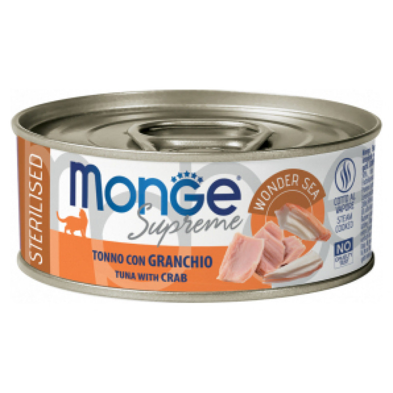Monge Supreme Cat Sterilised Tuna Flakes with Crab 80 g