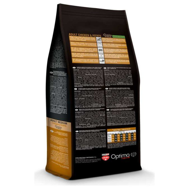 Optimanova Adult Medium GF Chicken & Potato 12 kg