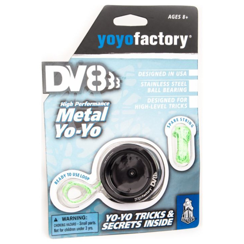 Yoyofactory YO-YO METAL DV888 rotaļlieta iesācējiem un profesionāļiem, melns - YO 029