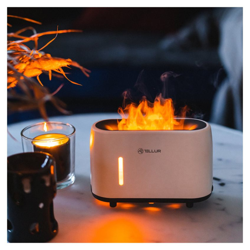 Tellur Flame aroma diffuser 240ml, 12 hours, remote control, white