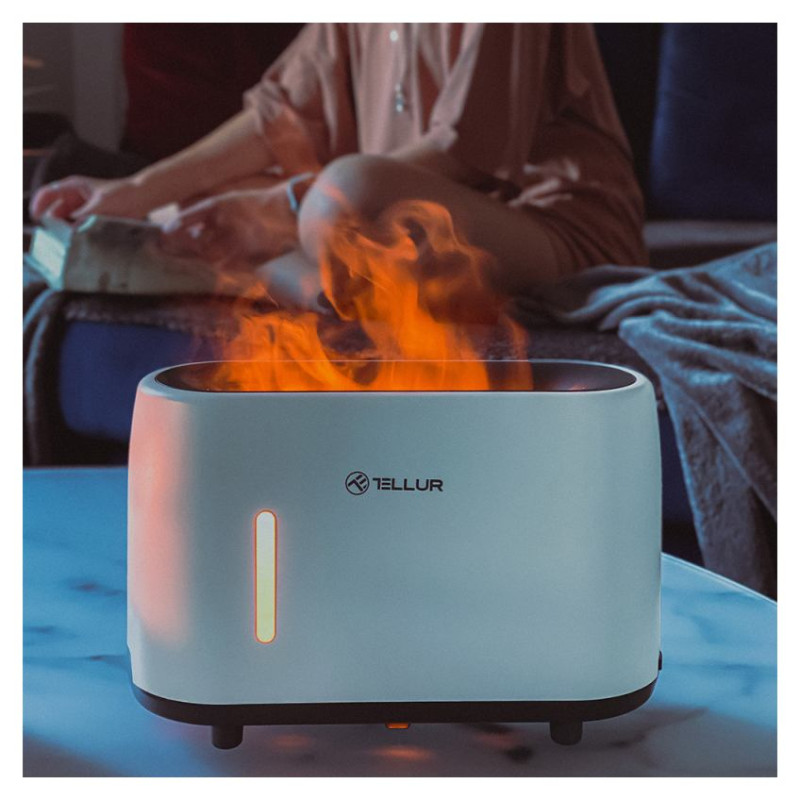 Tellur Flame aroma diffuser 240ml, 12 hours, remote control, white