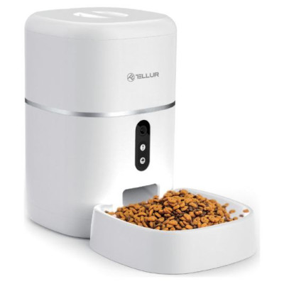 Tellur Smart WiFi Pet Feeder, UltraHD Camera, 4L white