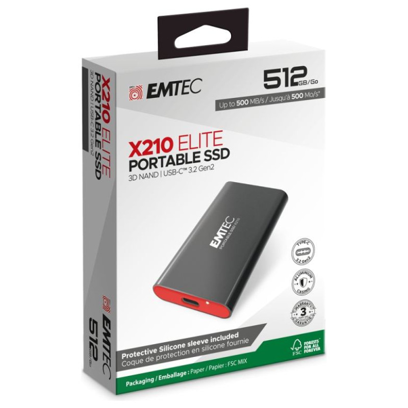 Emtec SSD 3.2Gen2 X210 512GB Portable