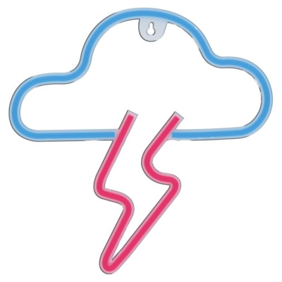 Manta SNL71BL Style Neon Lights CLOUD WITH LIGHTNING Blue-Pink