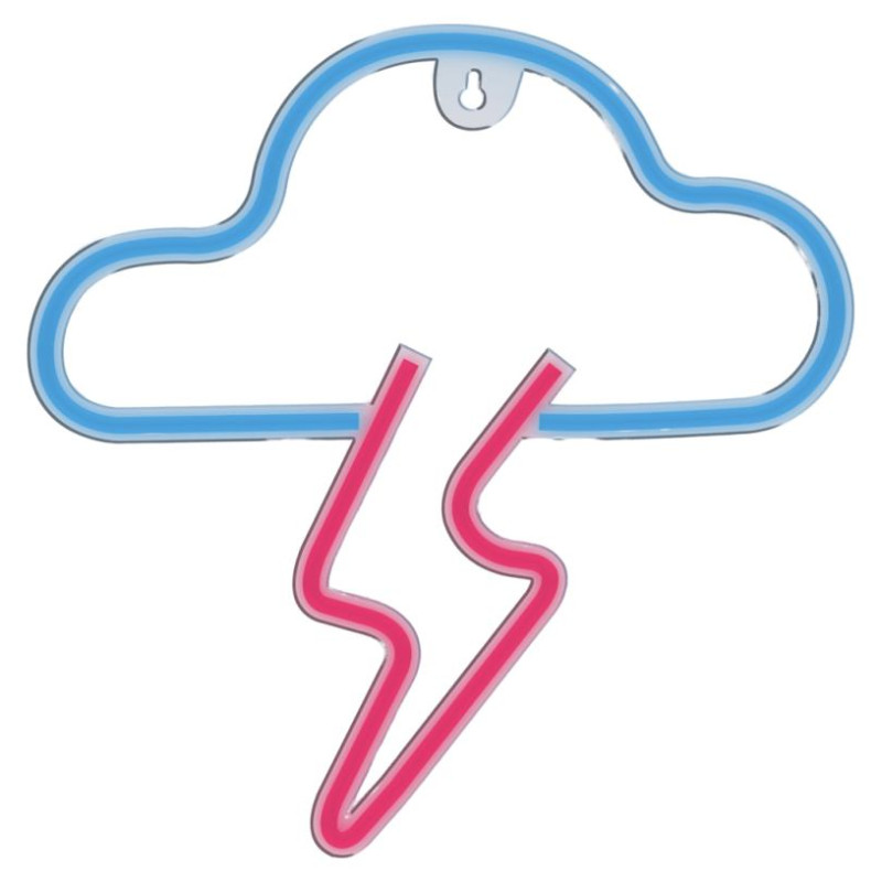 Manta SNL71BL Style Neon Lights CLOUD WITH LIGHTNING Blue-Pink