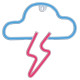 Manta SNL71BL Style Neon Lights CLOUD WITH LIGHTNING Blue-Pink