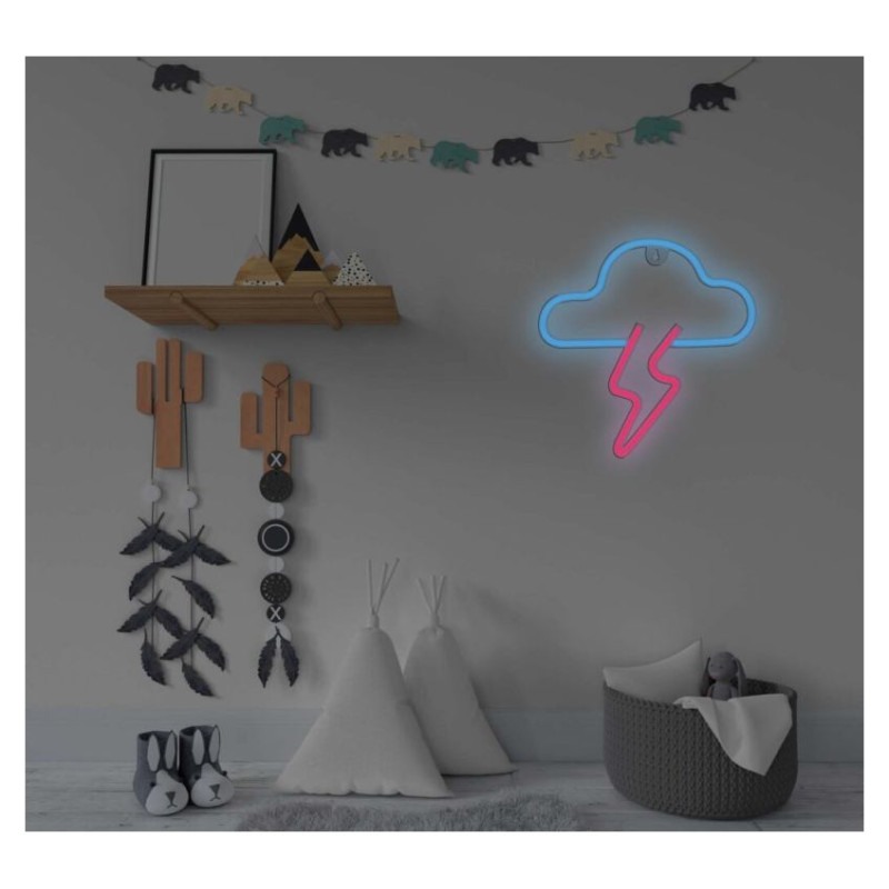 Manta SNL71BL Style Neon Lights CLOUD WITH LIGHTNING Blue-Pink