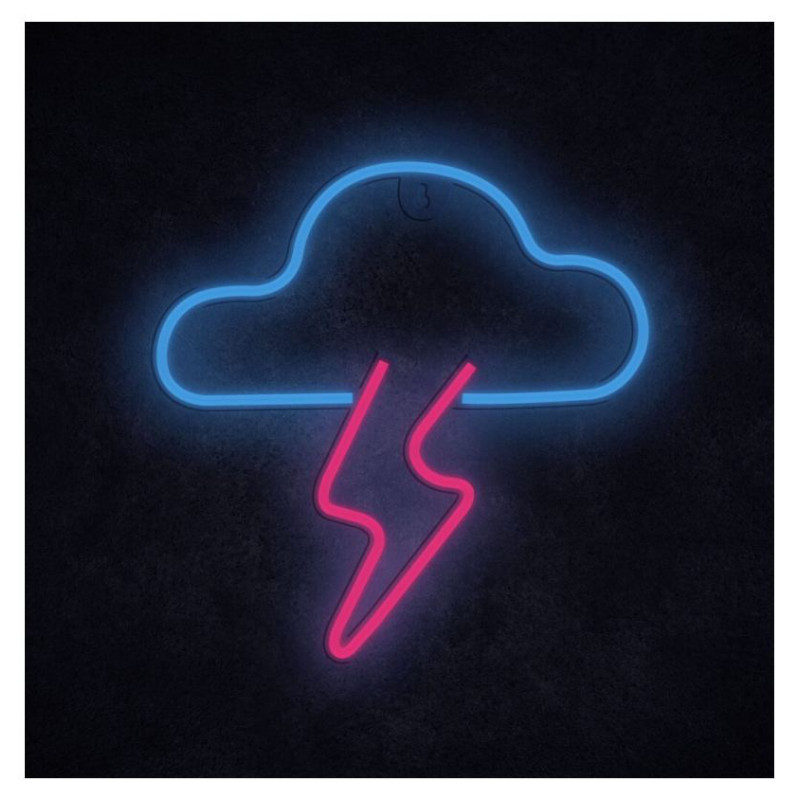 Manta SNL71BL Style Neon Lights CLOUD WITH LIGHTNING Blue-Pink