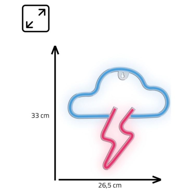 Manta SNL71BL Style Neon Lights CLOUD WITH LIGHTNING Blue-Pink