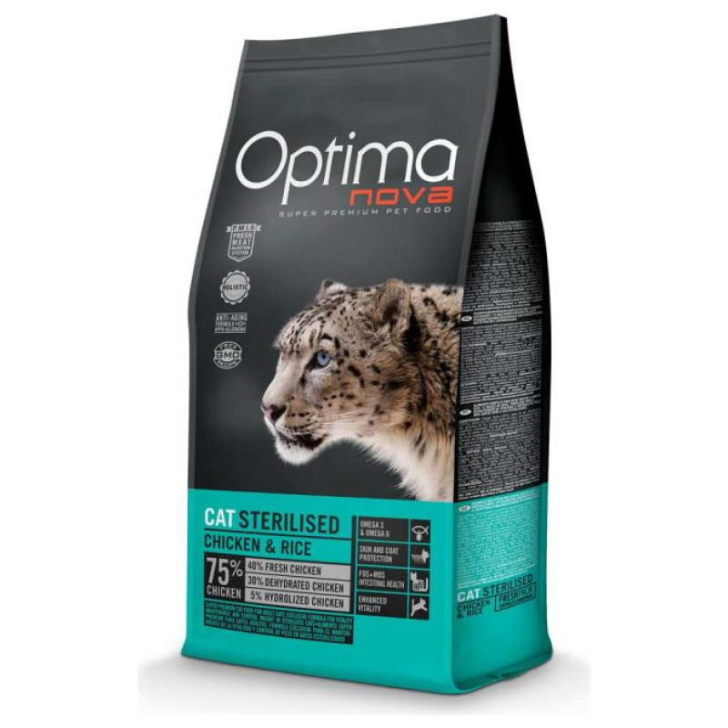 Optimanova Cat Sterilised Chicken & Rice 8 kg