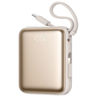 Joyroom JR-PBF27 22.5W 10000mAh Powerbank with Two Built-in Cables - Gold