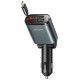 Joyroom JR-CCL07 3-in-1 Car Charger with Built-in Retractable Cable - Dark Gray
