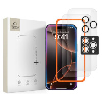 Tech-Protect Easy Set+ 3-pack tempered glass for iPhone 16 Pro / 17 Pro - transparent