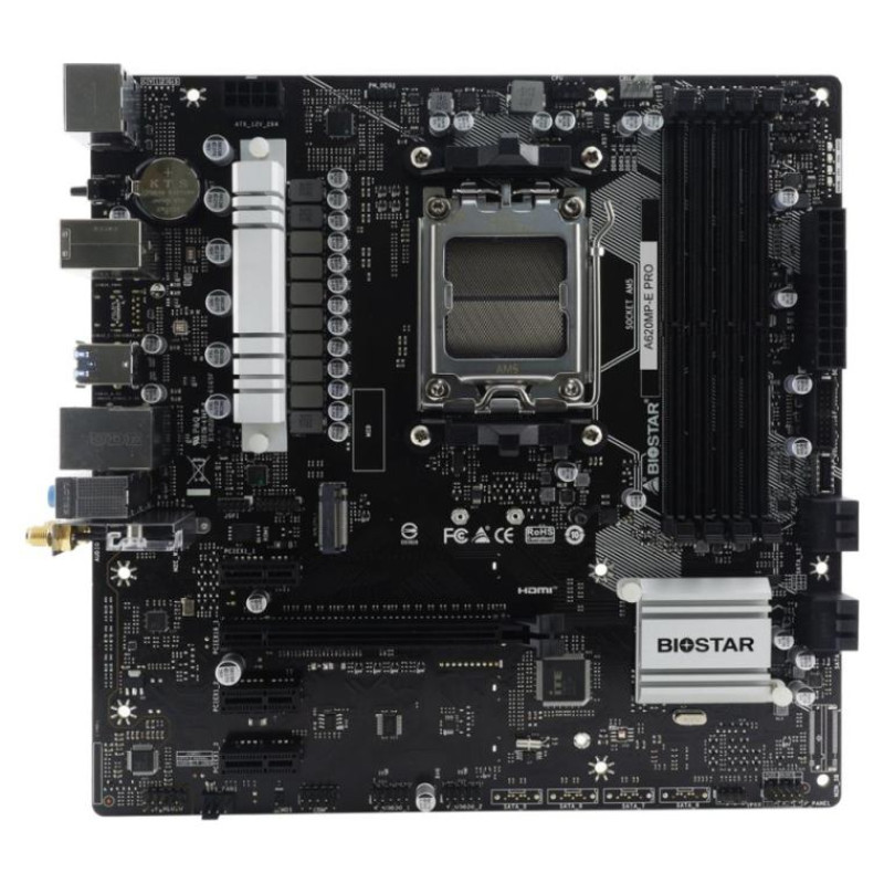 Biostar Mainboard|BIOSTAR|AMD A620|SAM5|Micro-ATX|Memory DDR5|Memory slots 4|1xPCI-Express 3.0 1x|2xPCI-Express 4.0 1x|1xPCI-Express 4.0 16x|1xM.2|1xHDMI|1xDisplayPort|2xUSB 2.0|4xUSB 3.2|1xPS/2|1xRJ45|3xAudio port|A620MP-EPRO